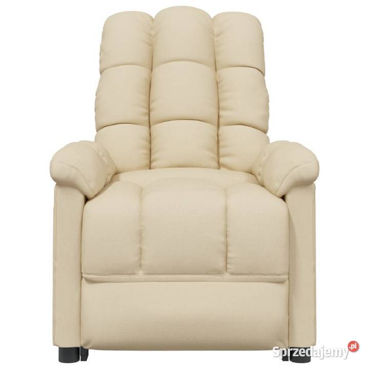 vidaXL Fotel masujący kremowy obity sprzedam