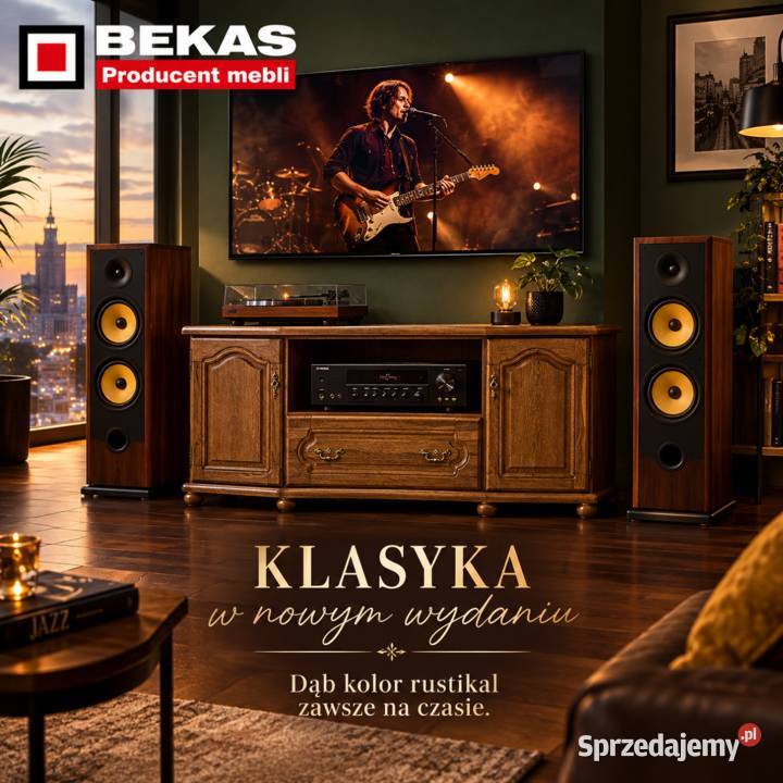 Stylowa Komoda RTV Wysoka 180 1s4D Orzech Komody Ostrołęka