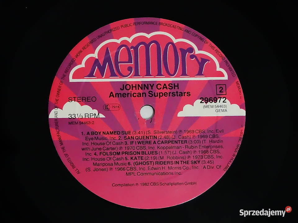 Johnny Cash American Superstars Vinyl LP Stereo country Biłgoraj