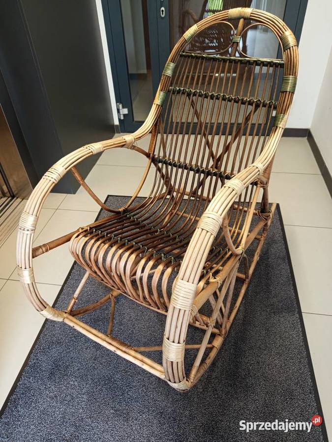 Wielki wiklinowy fotel bujany Katowice