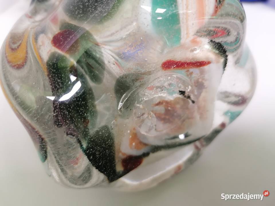 WAZON SĘKACZ KOLOROWE SZKŁO PRL VINTAGE