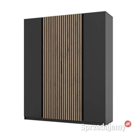 Czarna elegancka szafa dąb Evoke 239cm Gdańsk