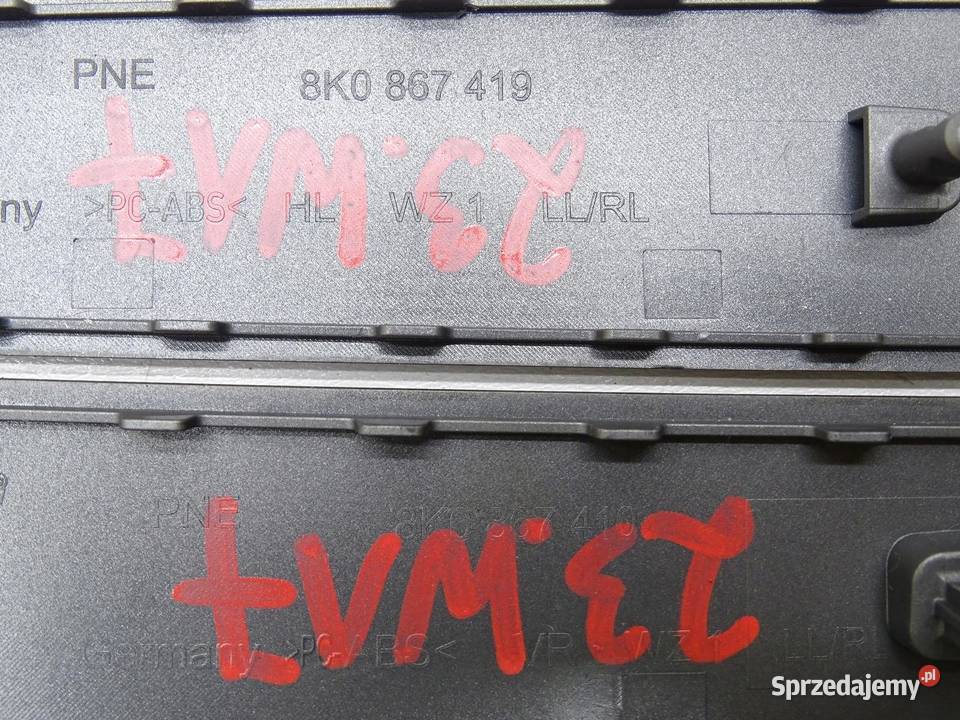 LISTWA DEKOR BOCZKA DRZWI TUNELU KOMPLET AUDI A4 osobowe
