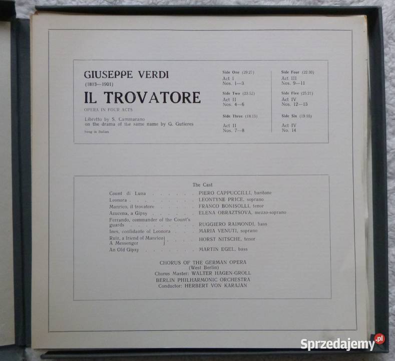 Płyty winylowe LP x 3 opera Giuseppe Verdi sprzedam