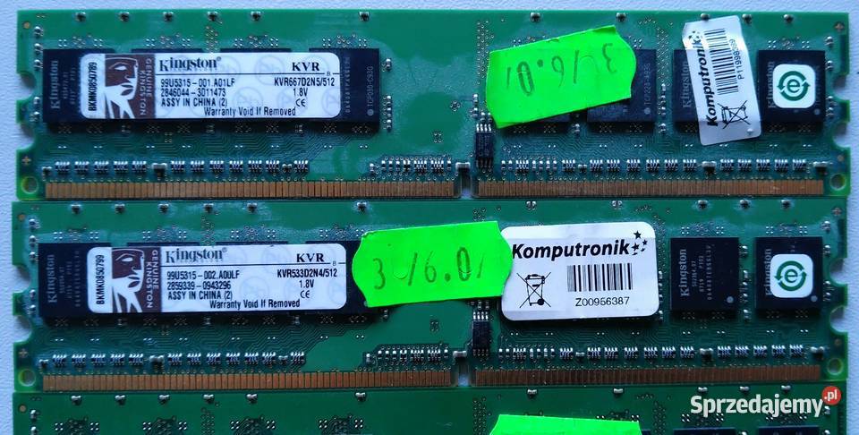 Pamięć RAM Kingston 2 GB PC25300 DDR2667MHz Poznań