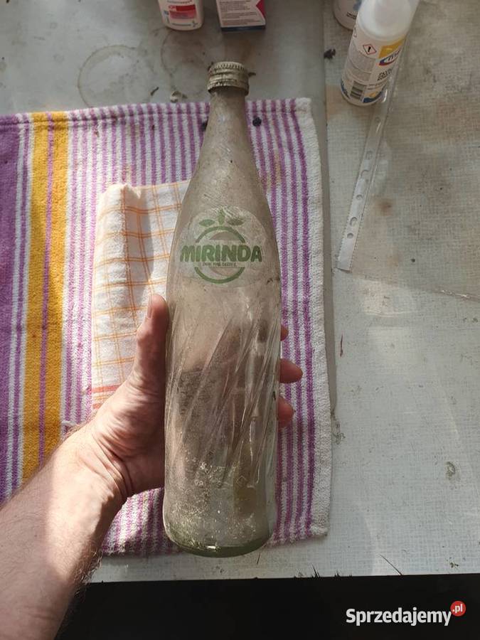 Stara Butelka MIRINDA 1L PRL Lata 7080 szkło Warszawa