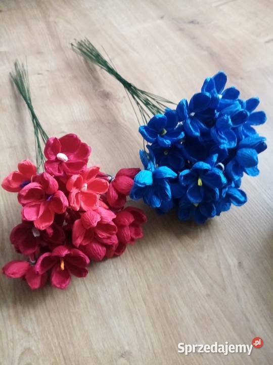 Kwiaty z krepiny Rękodzieło Pokrzywnica