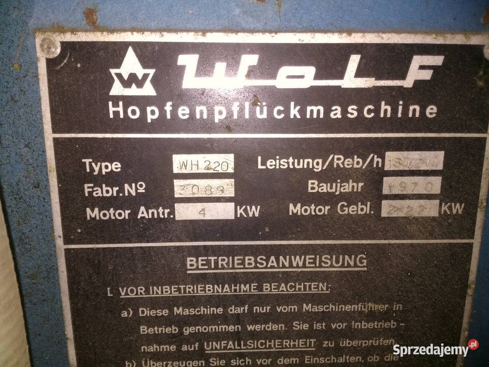 wolf wh 220 do chmielu Pozostałe Rudnik