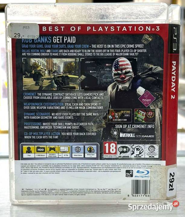 Gra 3 PayDay 2 Gry komputerowe i konsolowe warmińsko-mazurskie Elbląg sprzedam