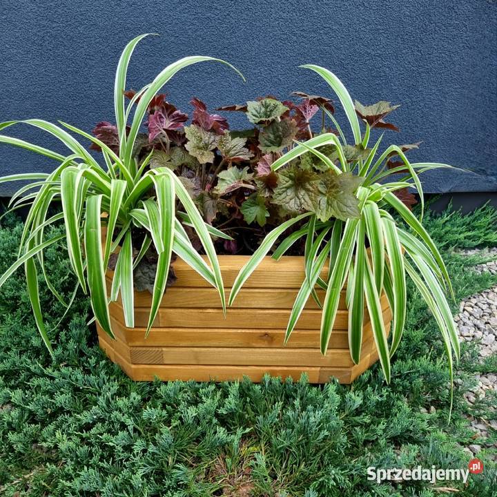 Donica drewniana prostokątna ogrodowa donica na Donice śląskie Kalety