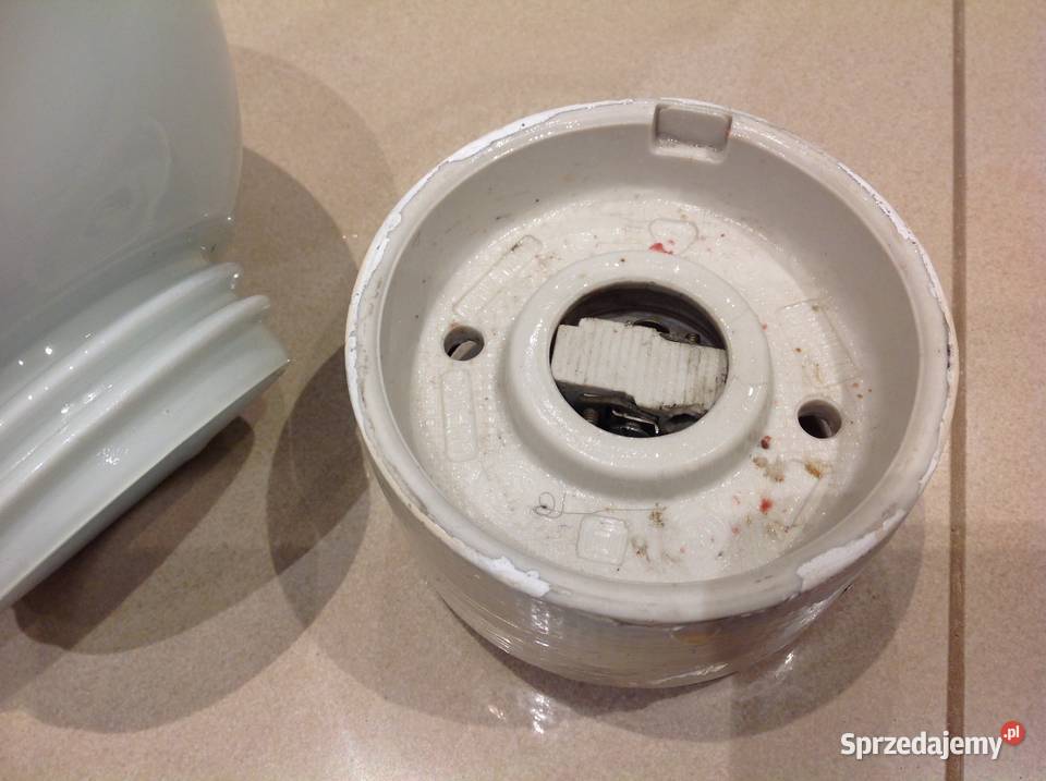 Lampa Sufitowa Biały Klosz z Oprawą Ceramiczną