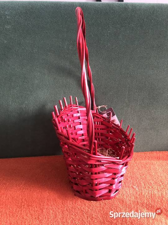 Czerwony koszyk wiklinowy na upominki Kłodawa sprzedam