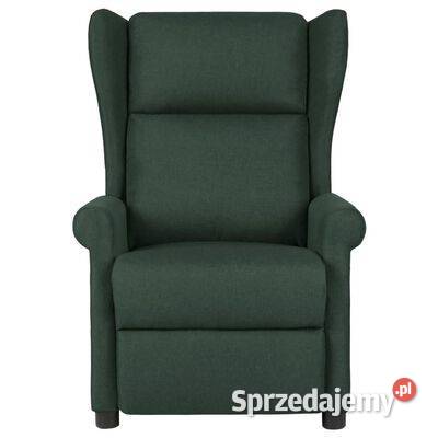 vidaXL Fotel masujący ciemnozielony obity Fotele wiszące Warszawa