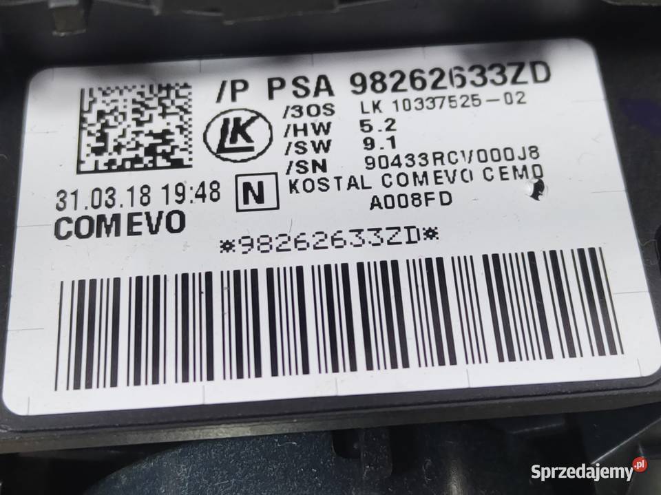 Manetka Przełącznik Zespolony Citroen DS7 Pleszew