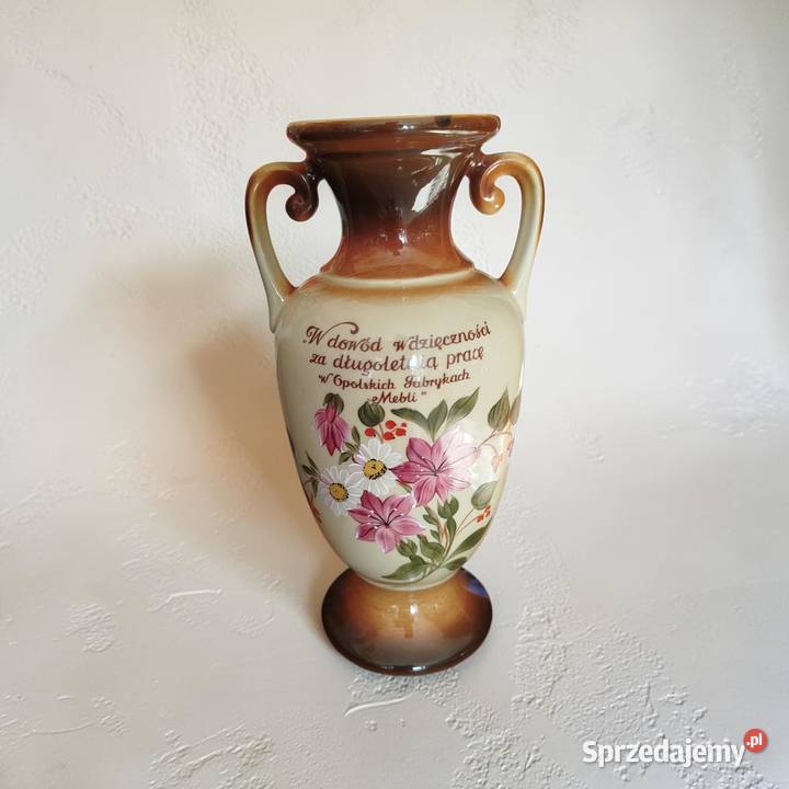 Wazon ceramiczny PRL Tulowice ręcznie malowany Porcelana i szkło Opole sprzedam