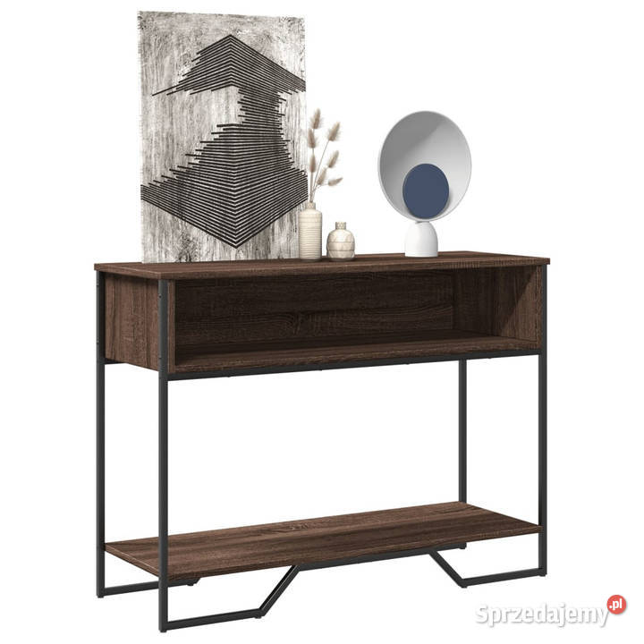 Stolik konsolowy brązowy dąb 100x35x745 WM848533 Warszawa