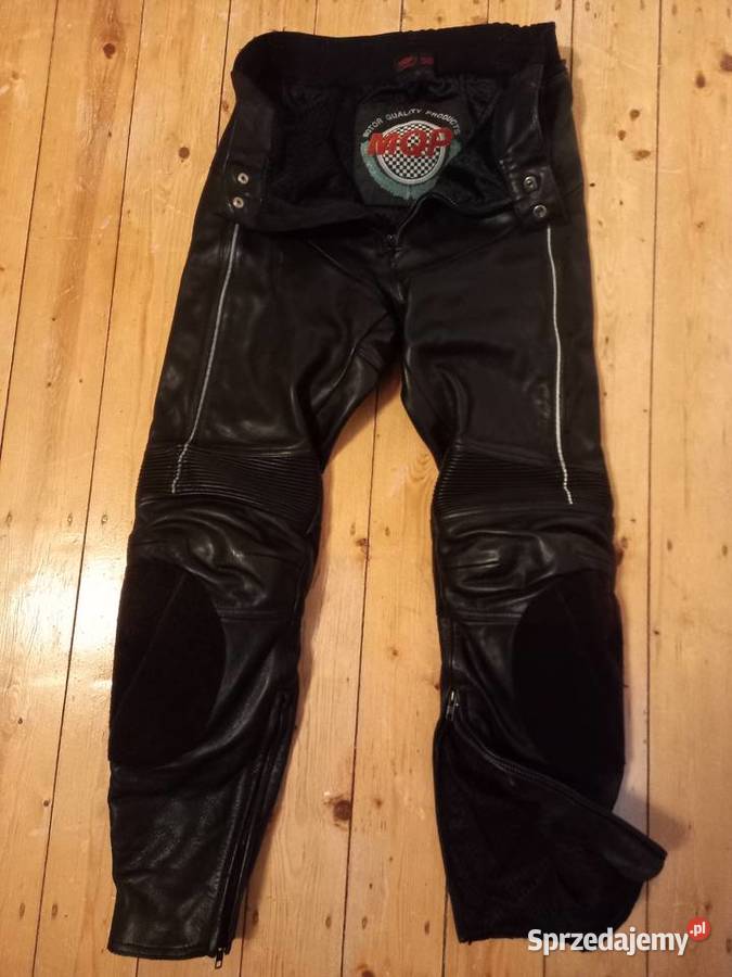 Spodnie motocyklowe ze skóry MQP czarne 50 M Chodzież