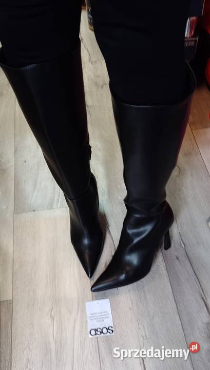 40 ASOS Design Czarne Kozaki Szpilki wieczorowe Kraków