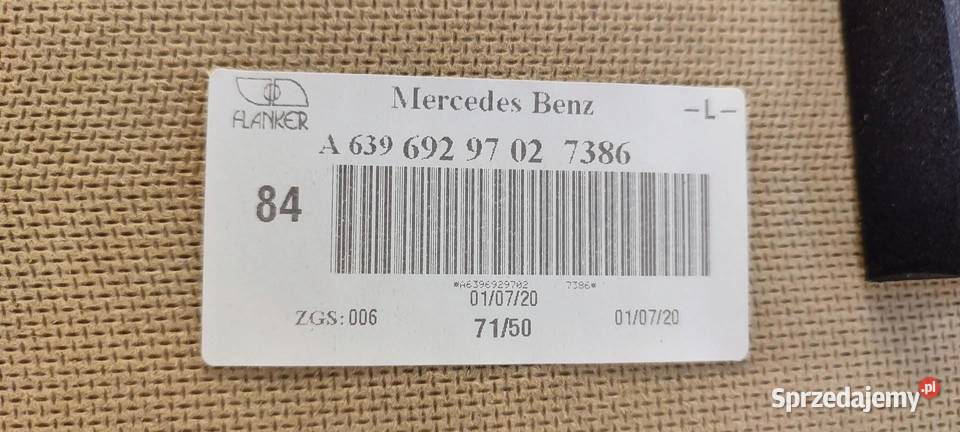 MERCEDES VITO W447 BOCZEK ŚCIANY LEWY TYŁ Tapicerki samochodowe dolnośląskie