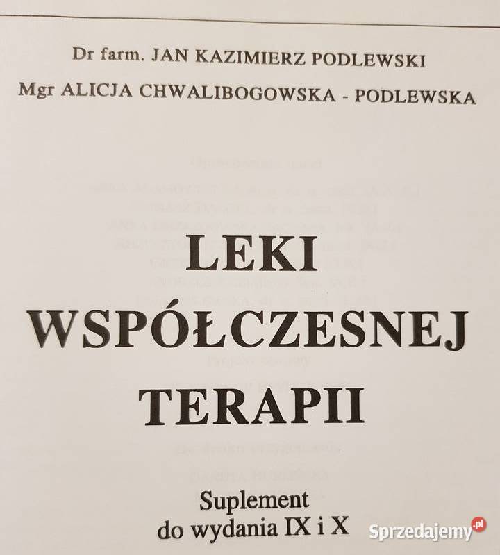 Leki współczesnej terapii Suplement Podlewski ISBN 9788393094295 świętokrzyskie