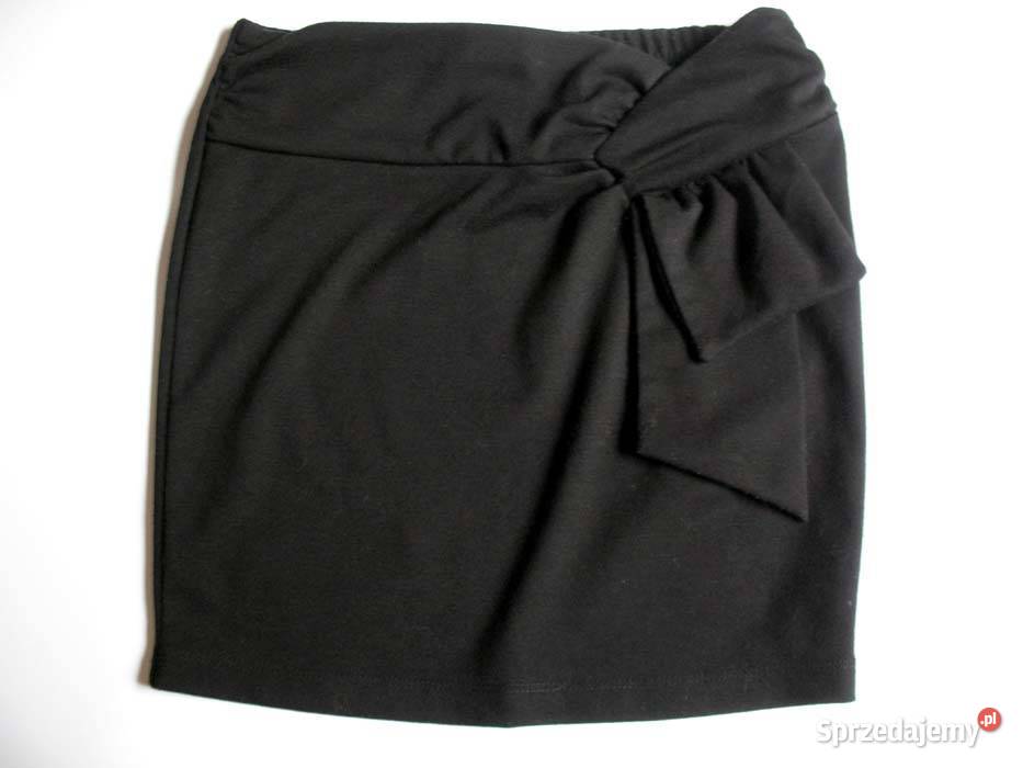 Spódnica Czarna mini dzianina 34 XS biodra 82 Bez wzoru Siedlce
