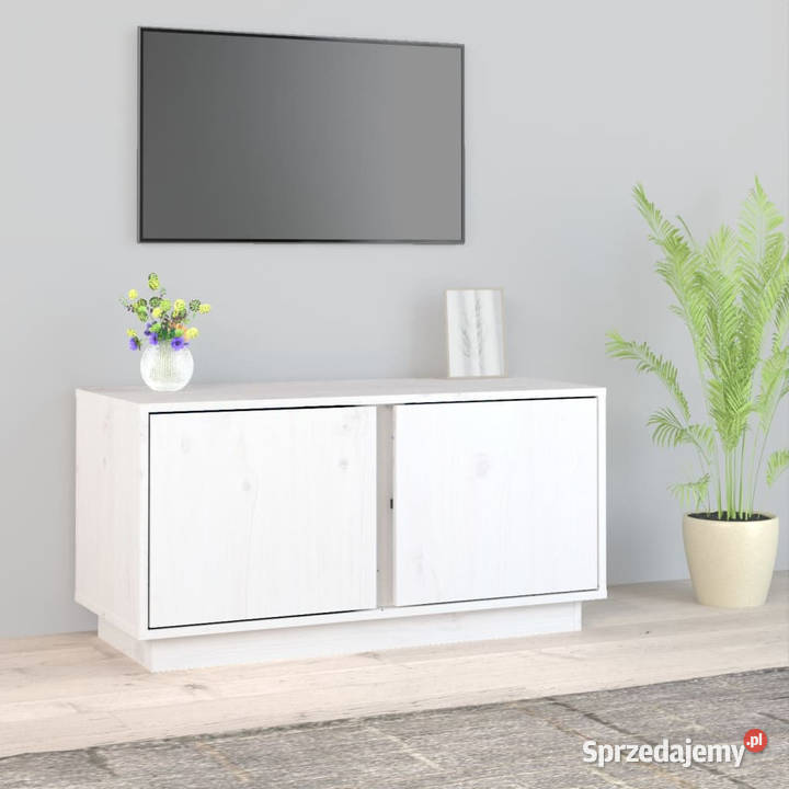 Szafka pod telewizor biała 80x35x405 lite drewno Warszawa