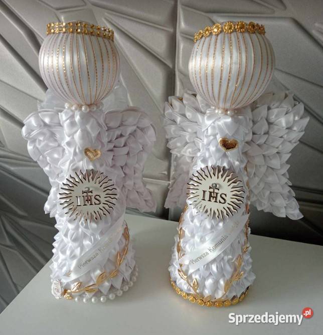 Aniołki i bukieciki z wstązki na różne okazje Śmigno