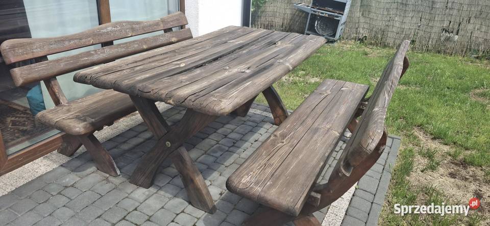 Zestaw ogrodowy solidny drewniany Straszyn