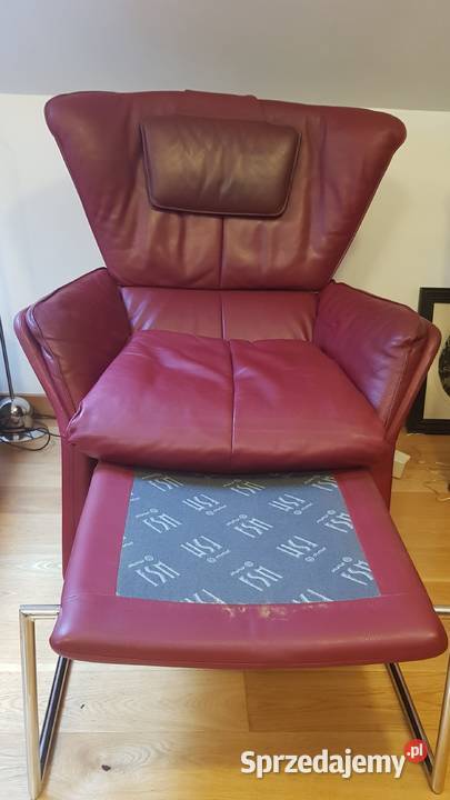 Szezlong fotel look skóra nikiel sygnatura lata Meble Orneta