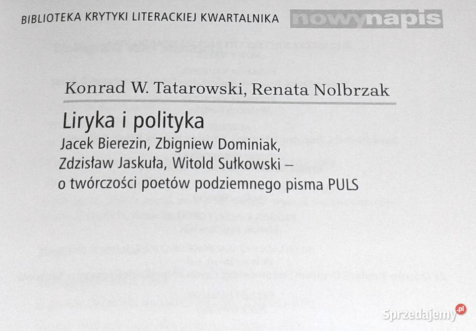 Liryka i polityka Jacek Bierezin Zbigniew