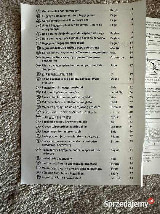 Siatka do mocowania bagażu na podłodze Bobrek