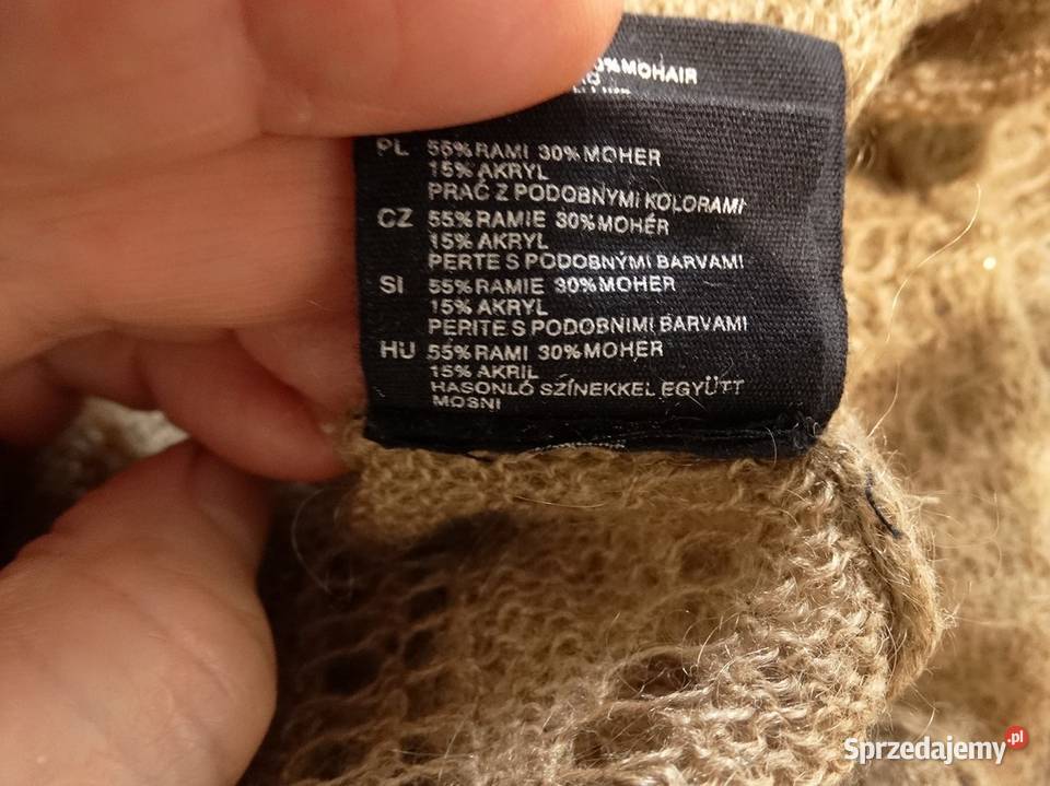 Sweter Moherowy Wełniany Ażurowy Camelowy podlaskie