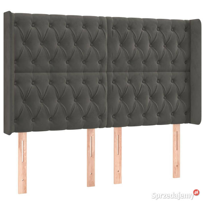 Łóżko kontynentalne z materacem i LED szary 147cm mazowieckie