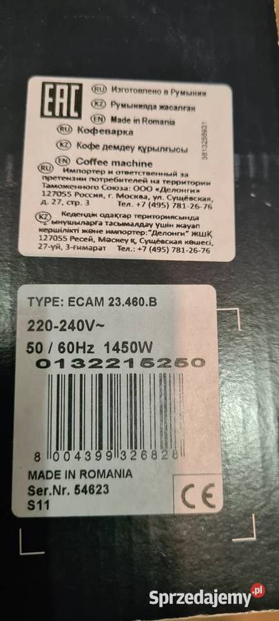 Delonghi Cappuccino ecam ekspres ciśnieniowy do czarny Konin