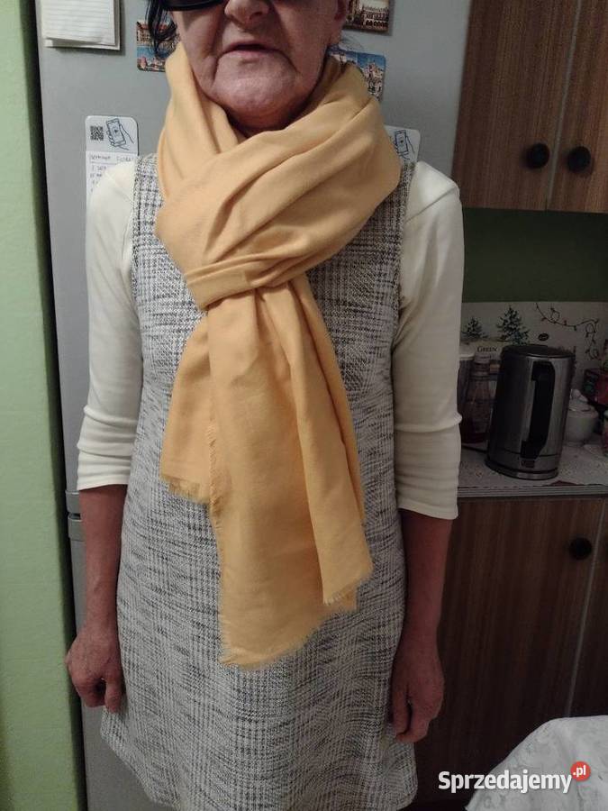 ZARAEkskluzywny żółty długi szal chusta ponczo małopolskie Kraków