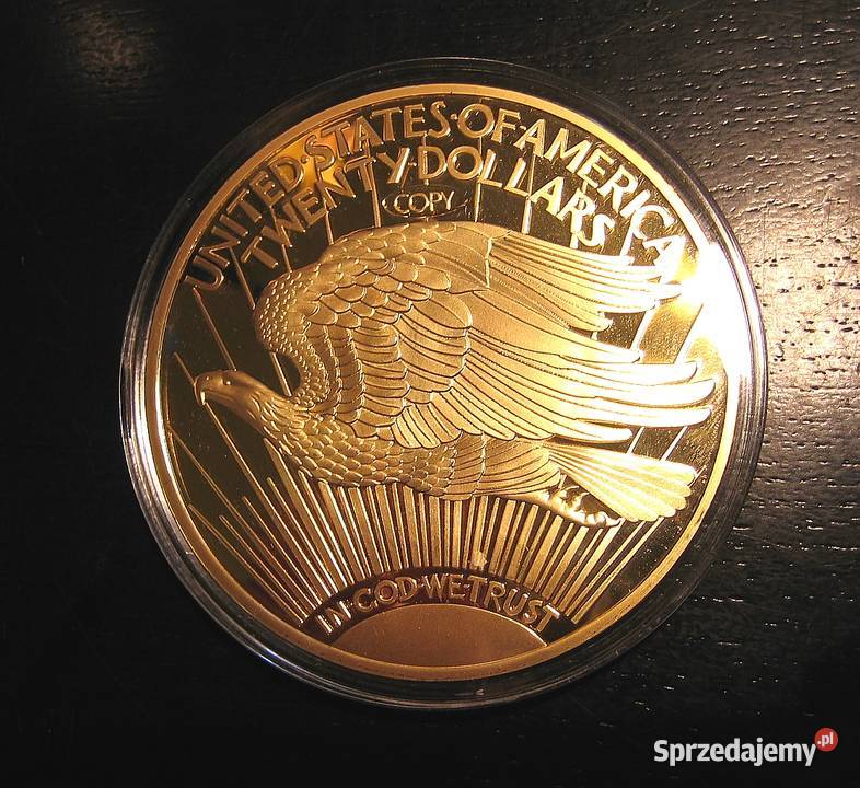 20 dolarów USA z 1933 Liberty pozłacana kopia Bierutów