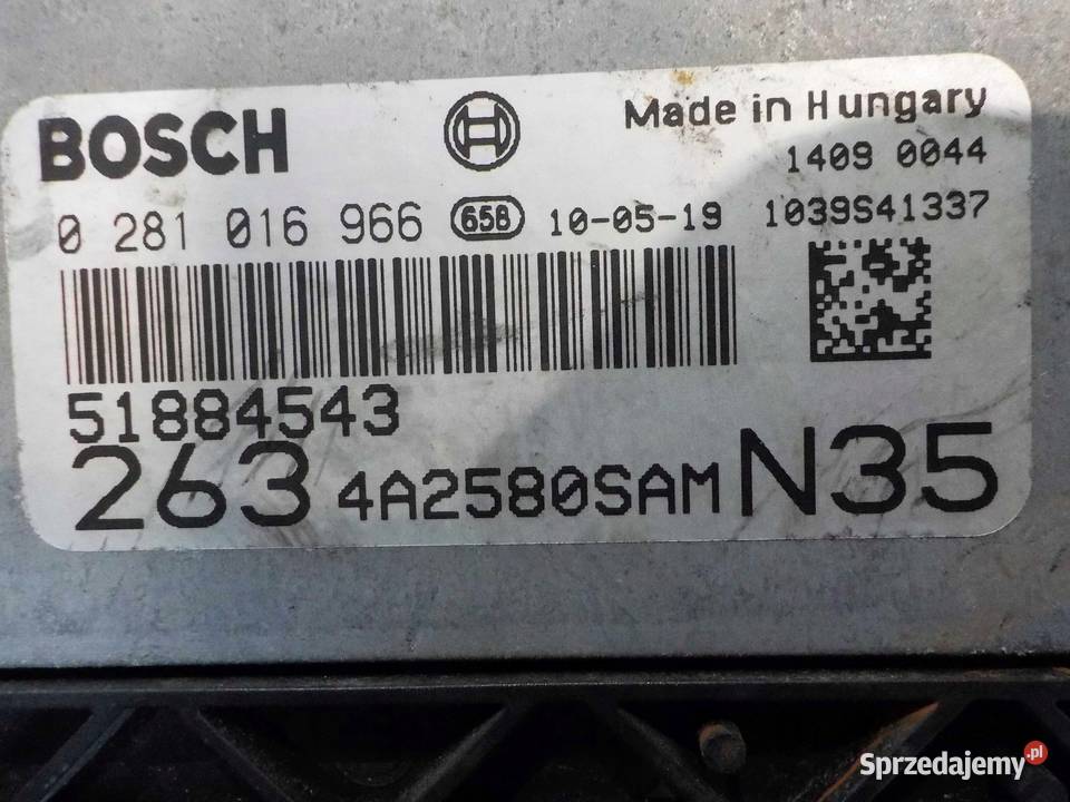 DOBLO II 20 MJET sterownik silnika 0281016966 osobowe Suków