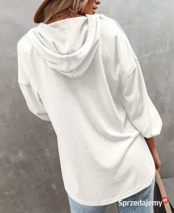 Bluzka damska z kapturem w biało kremowym Nowy Sącz
