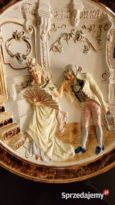 Zabytkowe misy dekoracyjne płaskorzeźby ok 1900 Zbrosławice sprzedam