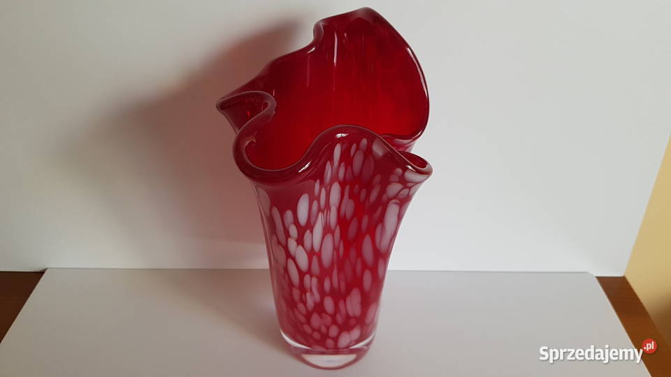 Stary szklany wazon Chusta kolorowe szkło Dąbrowa Górnicza sprzedam