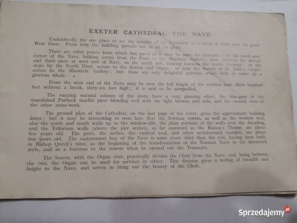 Książeczka o katedrze w Exeter z 1928 roku śląskie Częstochowa