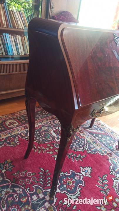 Sekretarzyk Intarsje Okucia Politura Zaokrąglone Gdańsk