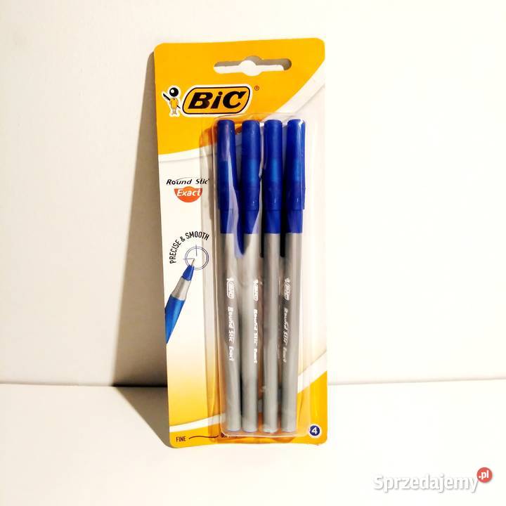Długopisy Round Stic Exact niebieskie 4 sztuki