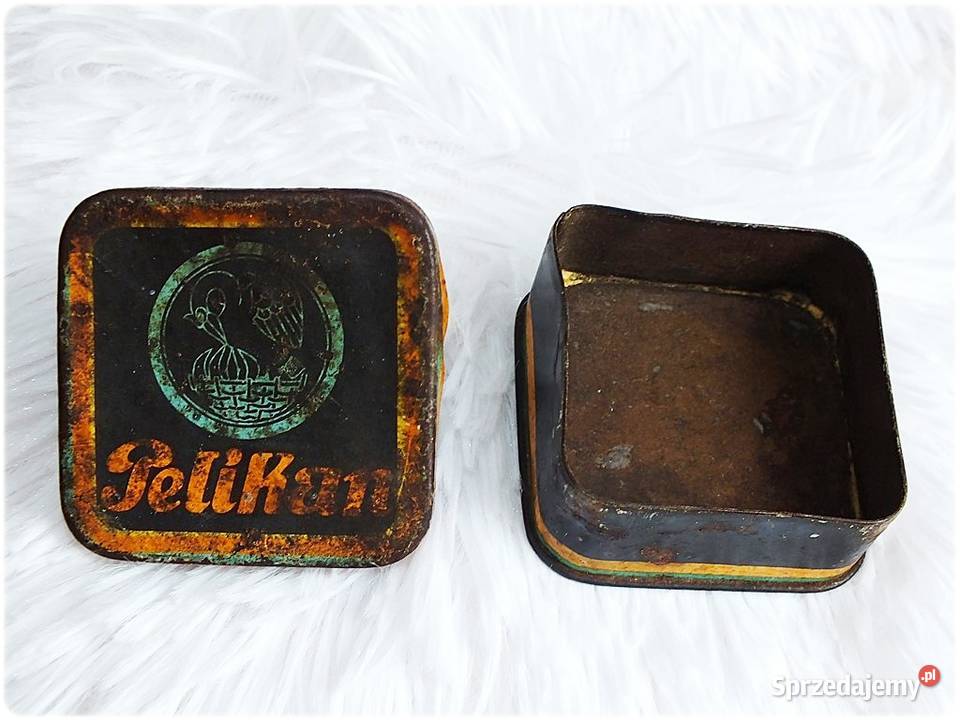 Stare Pudełko Pelikan przedwojenne z lat 30tych