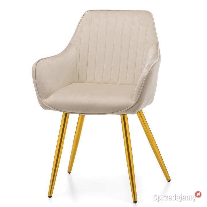 Beżowe Krzesło Passo Złote Nogi Wysyłka 24H wielkopolskie Tarchały Małe