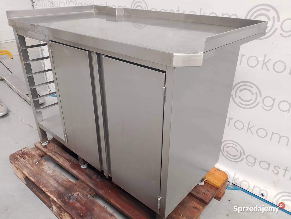 Stół z szafką i prowadnicami na GN 11 1185x60x85 Gastronomia