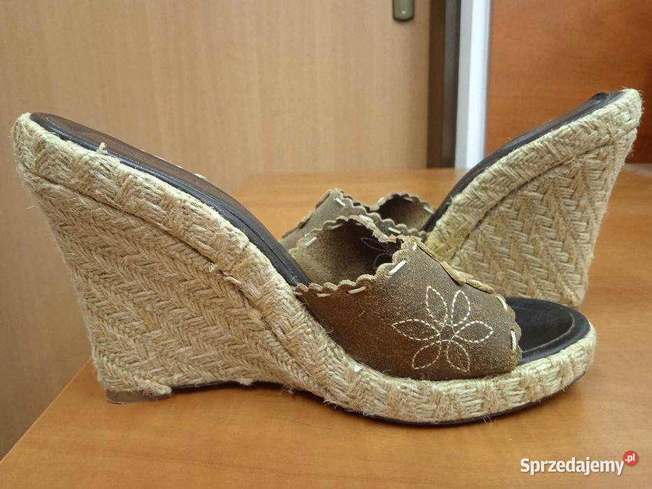Espadryle na koturnie r 37 tkanina