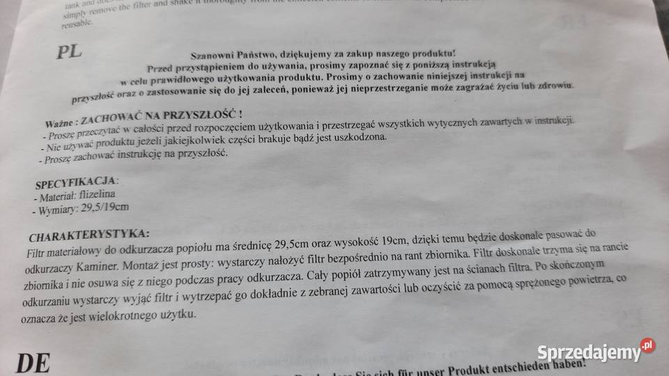 Filtr Kaminer śr 295 wys 20 Świdnik sprzedam