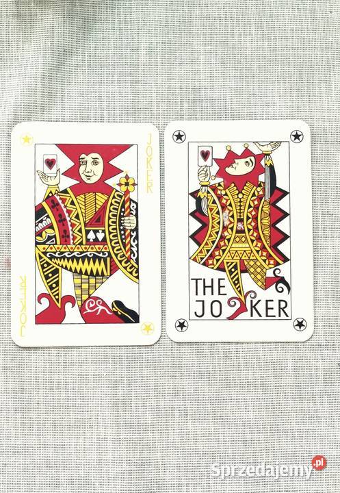 Dwa jokery ze starej talii kart do remika rummy Ruda Śląska