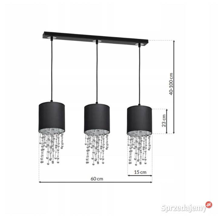 Lampa wisząca ALMERIA Milagro glamour czarna Opole